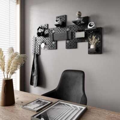 MXG PB-07 Wall Mounted Modular Gaming 7Pcs Pegboards - Black