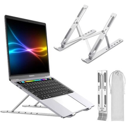Portable & Foldable Aluminium Laptop Stand Silver