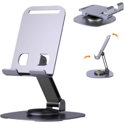 Universal Full Metal 360° Rotating Aluminum Alloy Base Desktop Tablet Phone Holder Stand