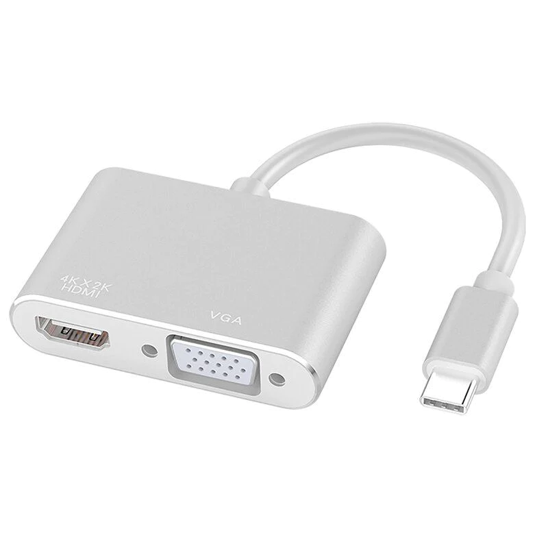 USB 3.1 Type C to VGA + HDMI 4K*2K Adapter