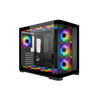Sama Neview 2851A Gaming ATX Mid-Tower Computer Case with 4 ARGB Fans - Black