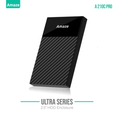 AMAZE A210C PRO ULTRA SERIES 2.5” Type-C SSD HDD Enclosure Case with Type-C to Type-C Cable
