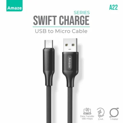 Amaze A22 Swift Series USB to Micro Cable 2.4A 1M