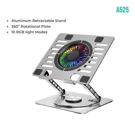 Amaze A525 Laptop Aluminum Rotatable RGB Cooling Stand
