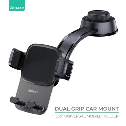 Amaze A590 Dual Grip 360 Degree Mobile Holder – Black
