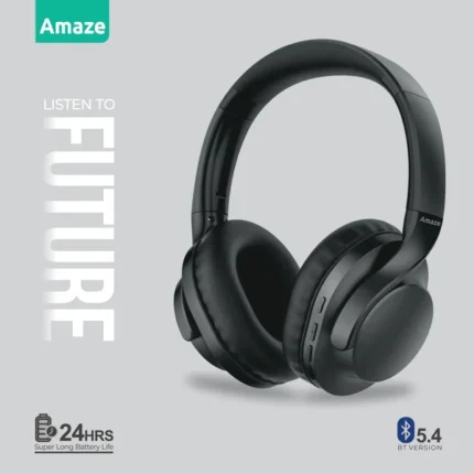 Amaze A650 Strong Bass Wireless Headphone 24Hrs Battery - Dark Gray
