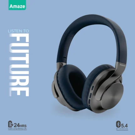 Amaze A650 Strong Bass Wireless Headphone 24Hrs Battery - Navy Blue