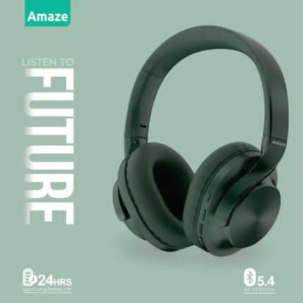 Amaze A650 Strong Bass Wireless Headphone 24Hrs Battery - Sea Green