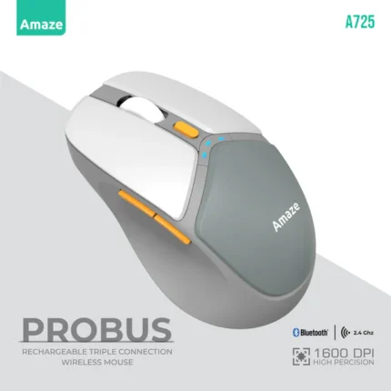 Amaze A725 Probus Triple Connection Rechargeable Wireless Mouse
