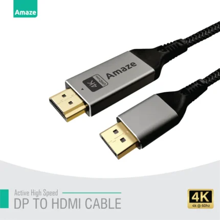 Amaze A815 DP to HDMI 4k@60hz Braided Cable 2m
