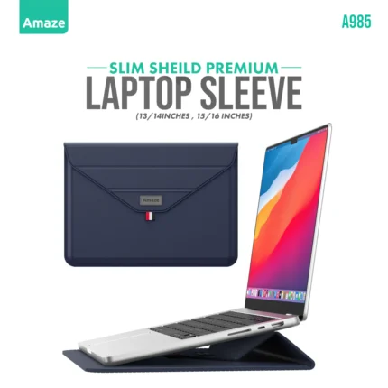 Amaze A985 Slim Sheild Premium Laptop Sleeve 15/16 - Navy Blue