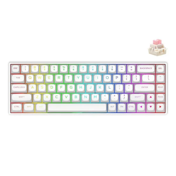E-YOOSO HZ-68 Wired 68 Keys Mechanical Keyboard Clicky Pink Switches – White