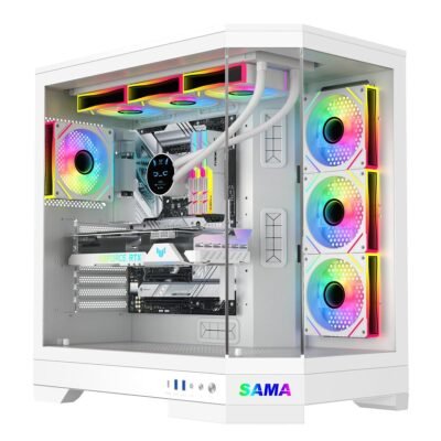 SAMA Neview 3021 ATX Full Tower Gaming Chassis with 4 ARGB Fans – White