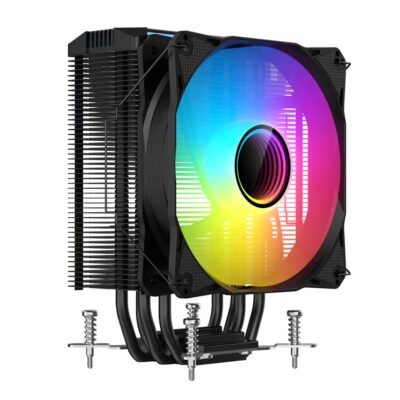 Sama 4PI CPU Air Cooler 4 Heat Copper Pipe 120mm Cooling Fan Addressable RGB - Black