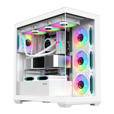 Sama Neview SV01 Mid Tower PC Case ATX 4 ARGB Fans - White