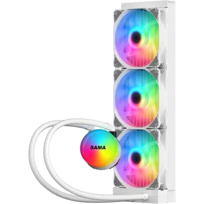 Sama SL360 Liquid CPU Cooler 360mm Addressable RGB Fans - White