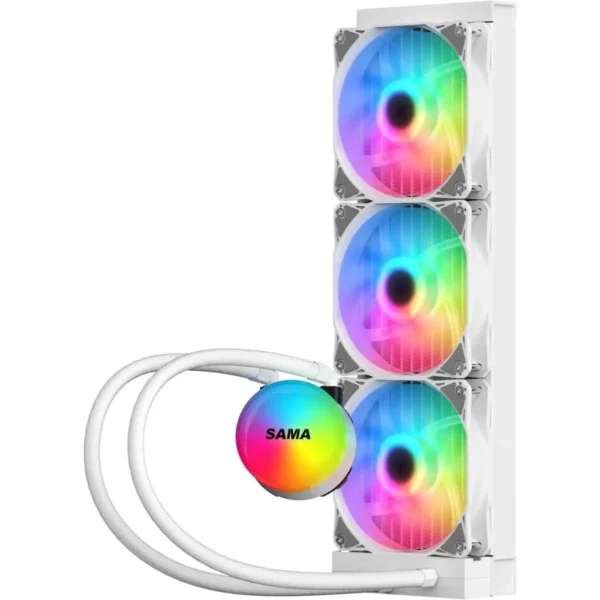 Sama SL360 Liquid CPU Cooler 360mm Addressable RGB Fans - White