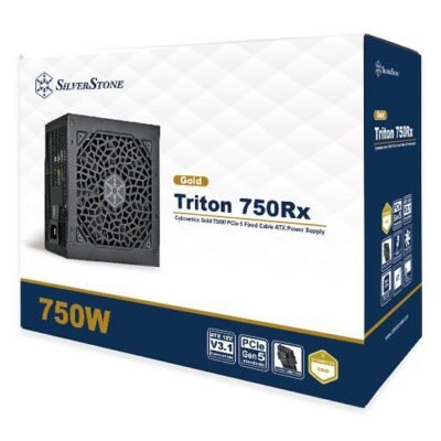 SilverStone Triton 750Rx Cybenetics Gold 750W ATX 3.1 PCIe 5 Fixed Cable ATX Power Supply