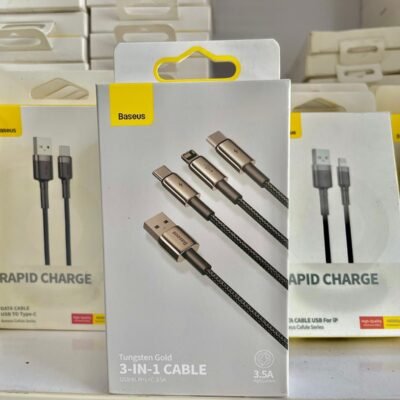 Baseus Tungsten Gold One-for-three Fast Charging Data Cable USB to M+L+C 3.5A