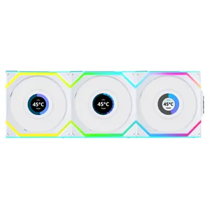 Lian Li 120mm UNI FAN SL Wireless LCD ARGB Case Fan - White (3 Pcs)