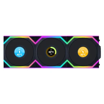 Lian Li 120mm UNI FAN SL Wireless LCD ARGB Case Fan - Black (3 Pcs)