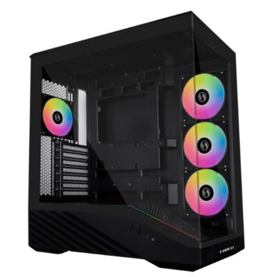 Lian Li V100 ATX Mid-Tower PC Case with 4 ARGB Fans & A Fan Breakout Board - Black