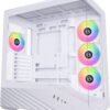 Lian Li V100 ATX Mid-Tower PC Case with 4 ARGB Fans & A Fan Breakout Board - White