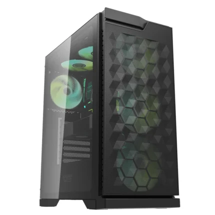DarkFlash DK361 ATX PC Case with 4 RGB Fans - Black
