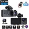 Y15 3-Channels WiFi Dash Cam | 1080P HD Night Vision Reverse Camera Parking Monitor