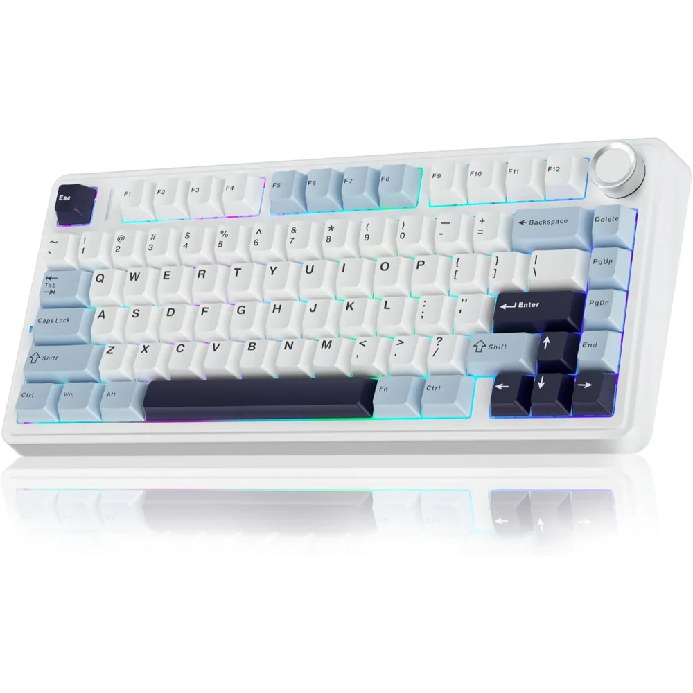 AULA F75 Wireless Mechanical Keyboard - Glacier White