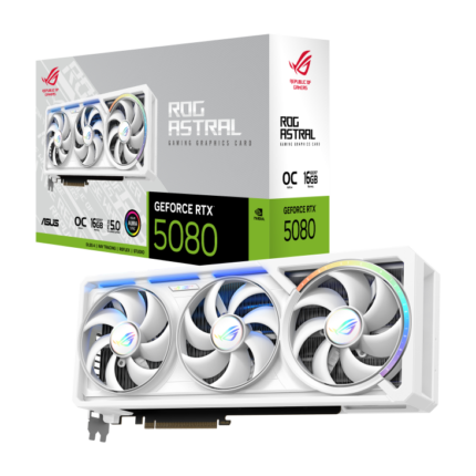 Asus Rog Astral GeForce RTX 5080 16GB GDDR7 OC Edition Quad-Fan Graphics Card - White