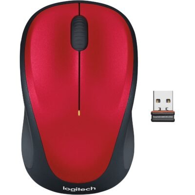 Logitech M235 Wireless Mouse – Red