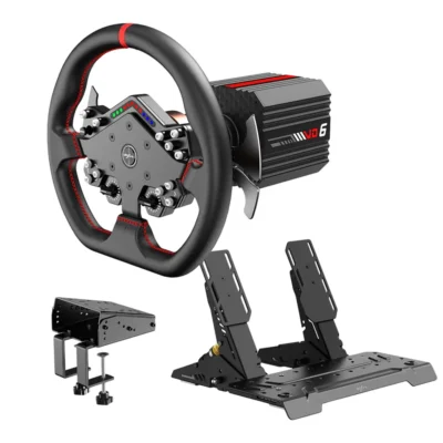 PXN VD6 Bundle Professional Racing Wheel Simulator With Pedals and Mounting Clamps