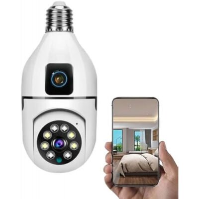 SPE27-2 Dual Lens Bulb Camera 1080p Wifi Panoramic Night Vision Motion Detection With V380 Pro App