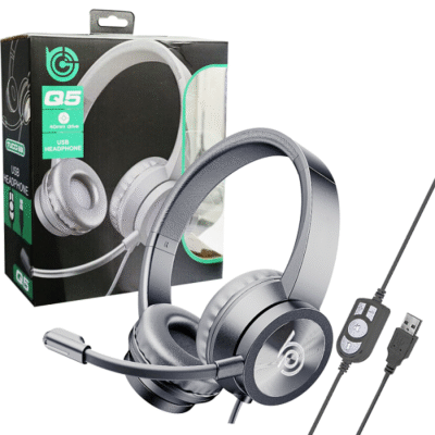 TUCCI Q5 Wired USB Headset – Ideal for Call Centers, Music & Movies