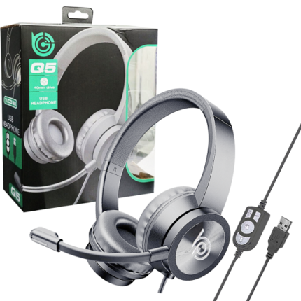 TUCCI Q5 Wired USB Headset – Ideal for Call Centers, Music & Movies