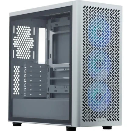 Cooler Master Elite 502 E-ATX Mid Tower Case with 3 ARGB Fans - White