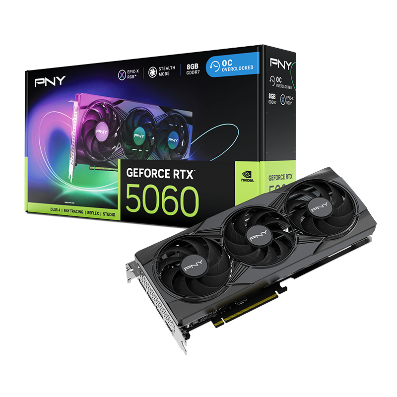PNY GeForce RTX 5060 8GB Stealth OC Graphics Card