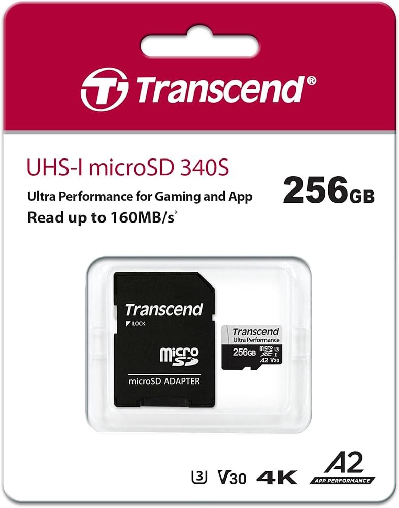 Transcend 340S 256GB micro SD High Performance Memory Card