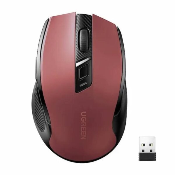 UGreen 25752 Wireless Ergonomic Silent Click Mouse - Red