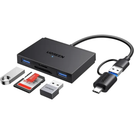 UGreen 45167 USB C 4 In 1 Card Reader With 2X USB3.0 + 1X SD/TF