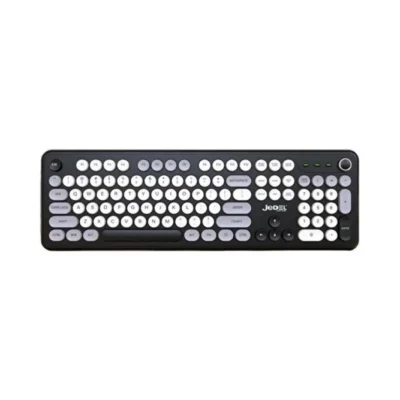 JEDEL WKB104 Round Keys Dual-Mode Wireless Keyboard (Bluetooth + 2.4GHz) with Volume Control Knob