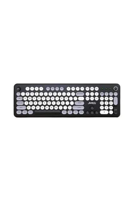 JEDEL WKB104 Round Keys Dual-Mode Wireless Keyboard (Bluetooth + 2.4GHz) with Volume Control Knob