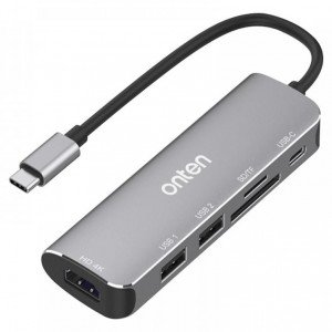 Onten OTN-95116D 6 in 1 Type-C Multi Function Dock Station
