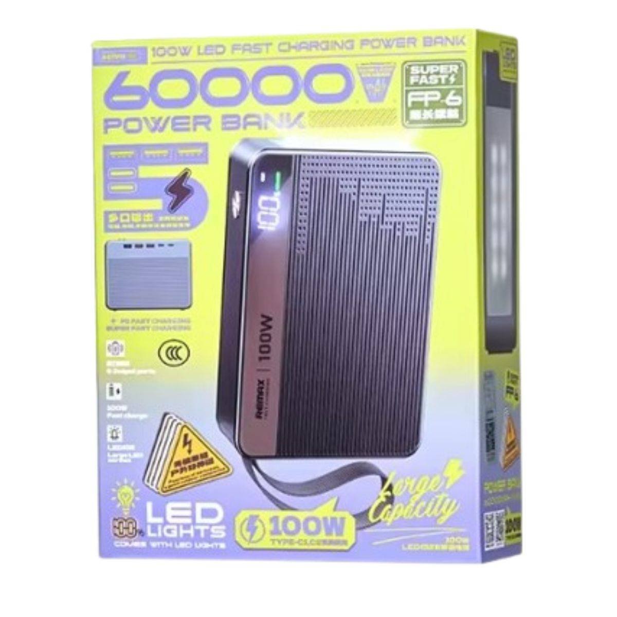 REMAX FP‐6 60000mAh 100W LED light fast charging power bank