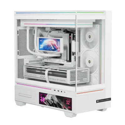 Thermalright TL-M10 Vision LCD Screen Mid-Tower Micro-ATX Gaming Case – White