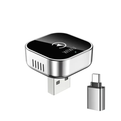 WIWU Wi-CP003 2-in-1 CarPlay USB Wireless Transmitter Adapter - Silver