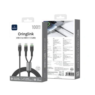 WiWU Wi-C071 OringLink Type-C to Dual Type-C Cable 1.2M - Black