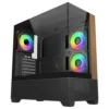 Cooler Master Elite 690 Wood Dual Tempered Glass Mid-Tower Case – Black