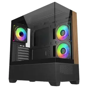 Cooler Master Elite 690 Wood Dual Tempered Glass Mid-Tower Case – Black